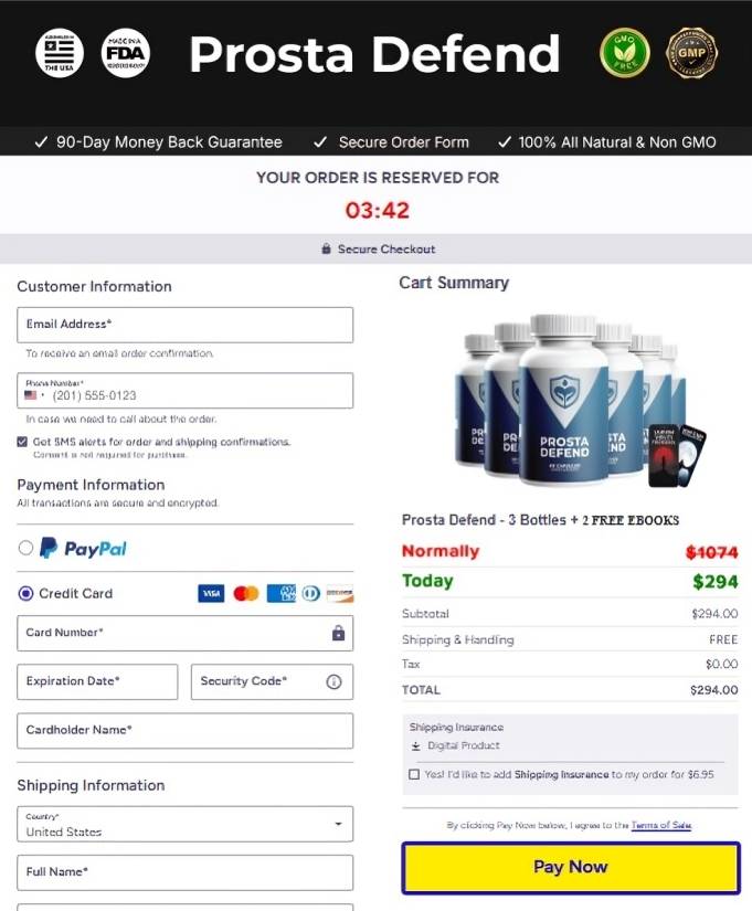 Prosta Defend Order Page